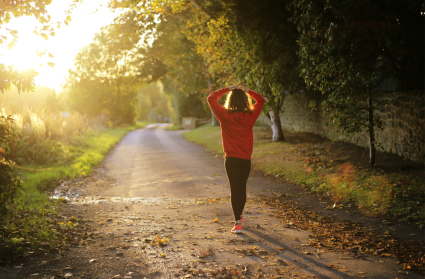 Control Woman Walking Through Forest Path